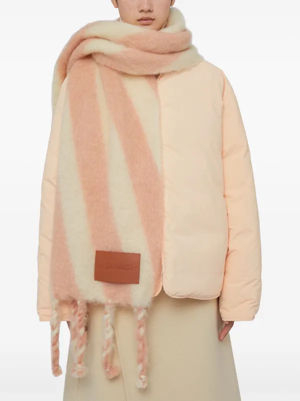 Jil Sander ストライプ スカーフ | ピンク | FARFETCH JP