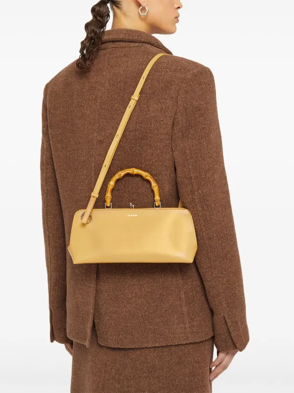 【関税＆送料込み】Jil Sander Small Goji Bamboo Bag In Burg Jil Sander Goji Small Bamboo Leather Top-Handle Bag