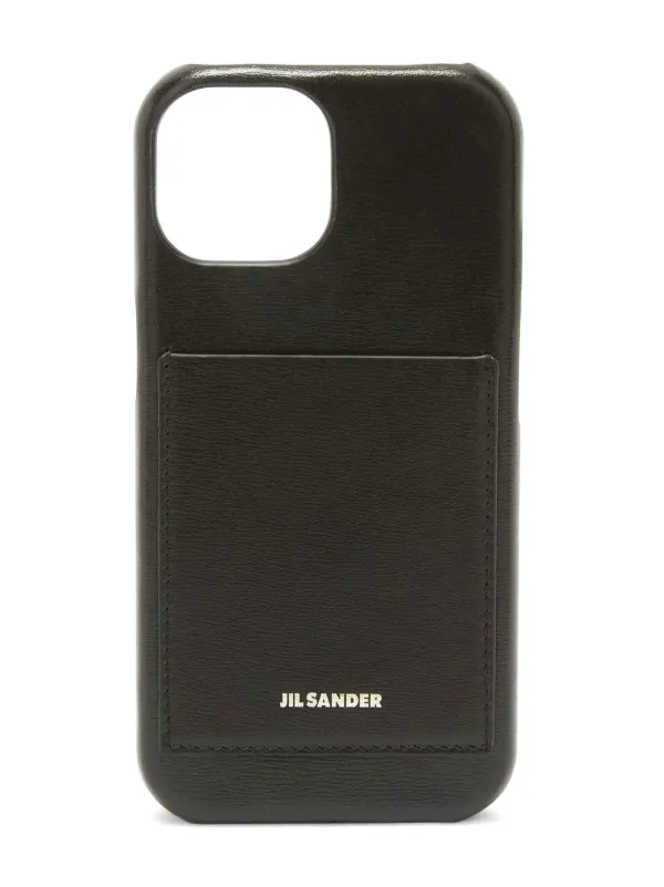 JIL SANDER ブラックレザー ケース Jil Sander ロゴ レザースマホケース | ブラック | FARFETCH JP