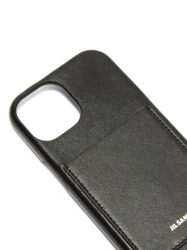 JIL SANDER ブラックレザーケース Jil Sander ロゴ レザースマホケース | ブラック | FARFETCH JP