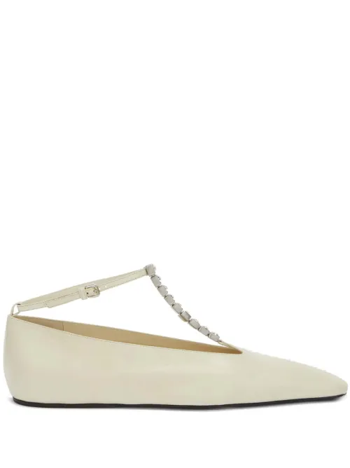 Ballerines en cuir à ornements en cristal - Jil Sander - Modalova