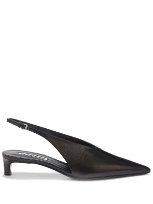 Jil Sander T-bar Leather Pumps | Black | FARFETCH