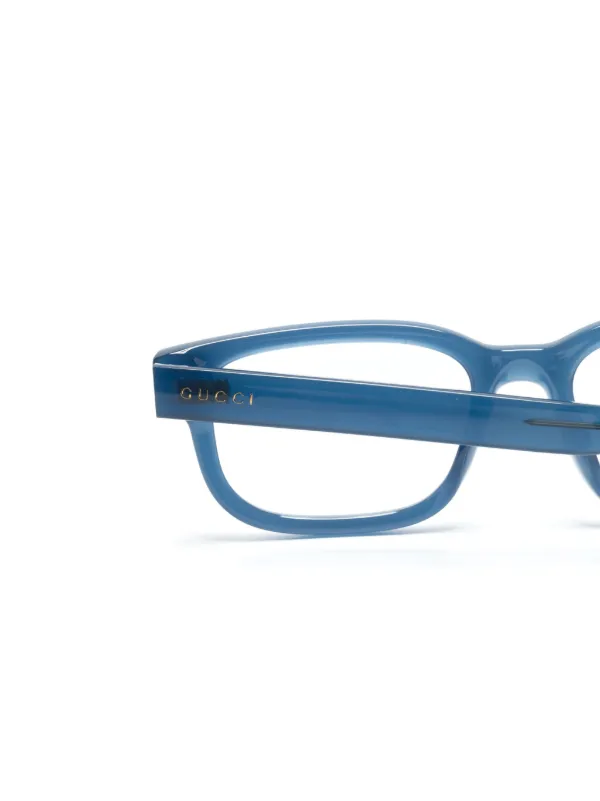 Gucci Eyewear Transparent square-frame Glasses | Blue | FARFETCH