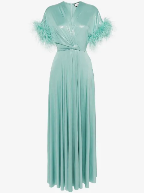 NISSA vestido de fiesta con ribete de pluma