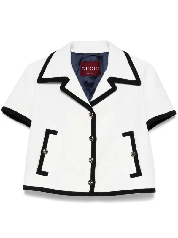 Gucci Tweed Jacket White FARFETCH AE