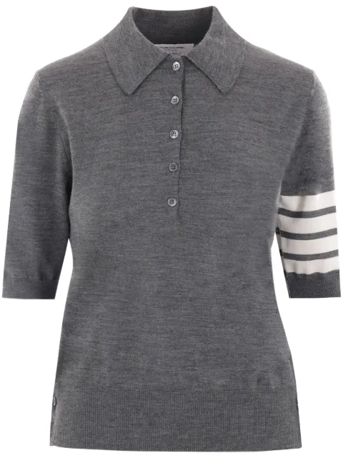 Thom Browne short-sleeve virgin-wool polo shirt