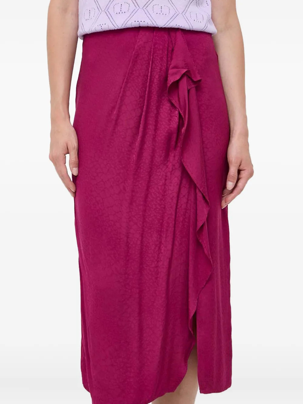 TWINSET ruffled midi skirt - Roze