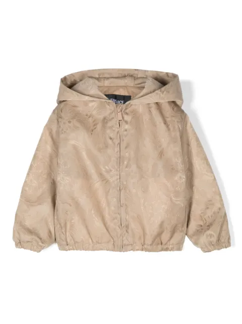 Versace Kids Jaqueta de jacquard Barocco com capuz