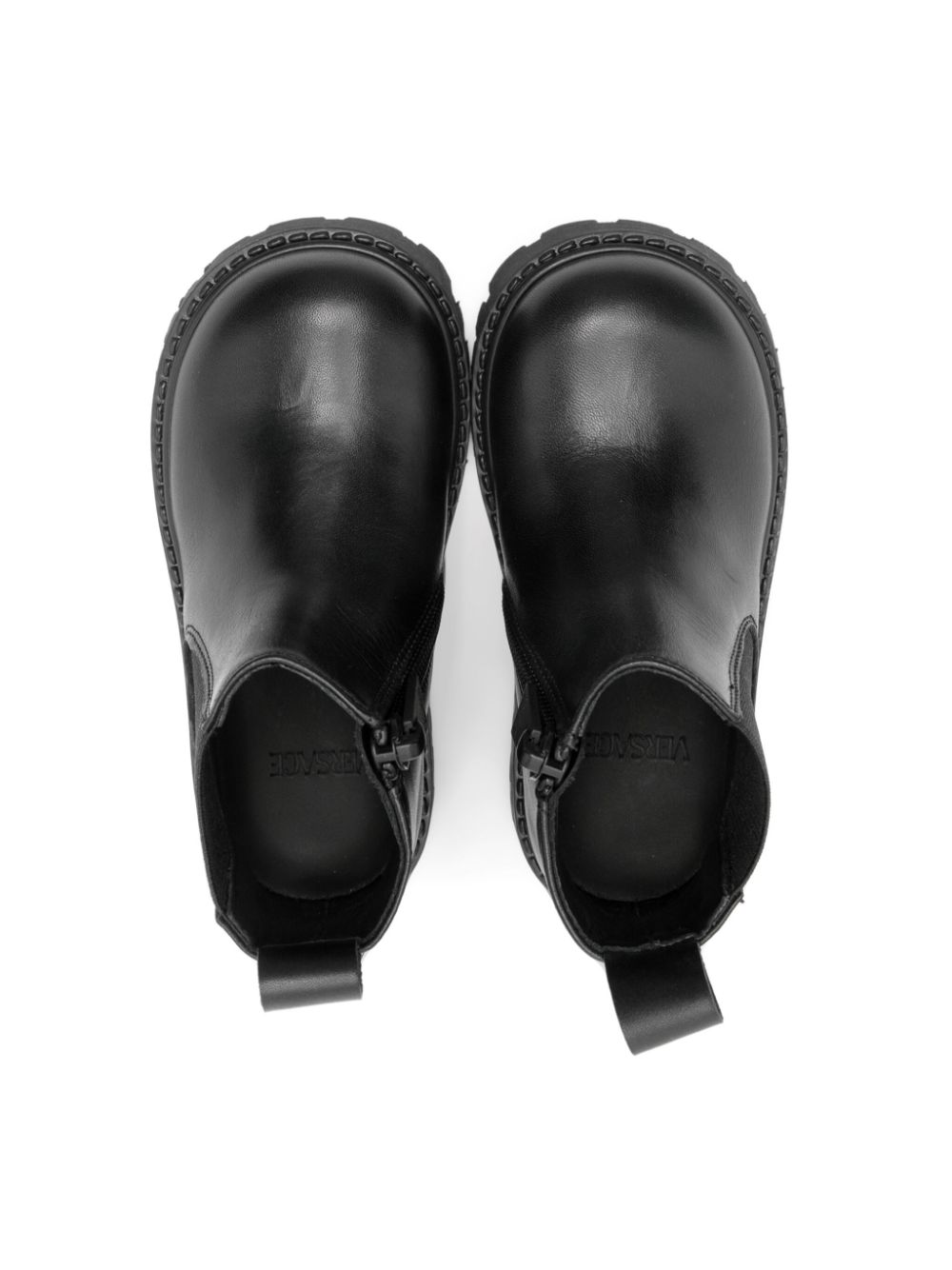 Versace Kids Medusa Head-plaque Chelsea boots Black