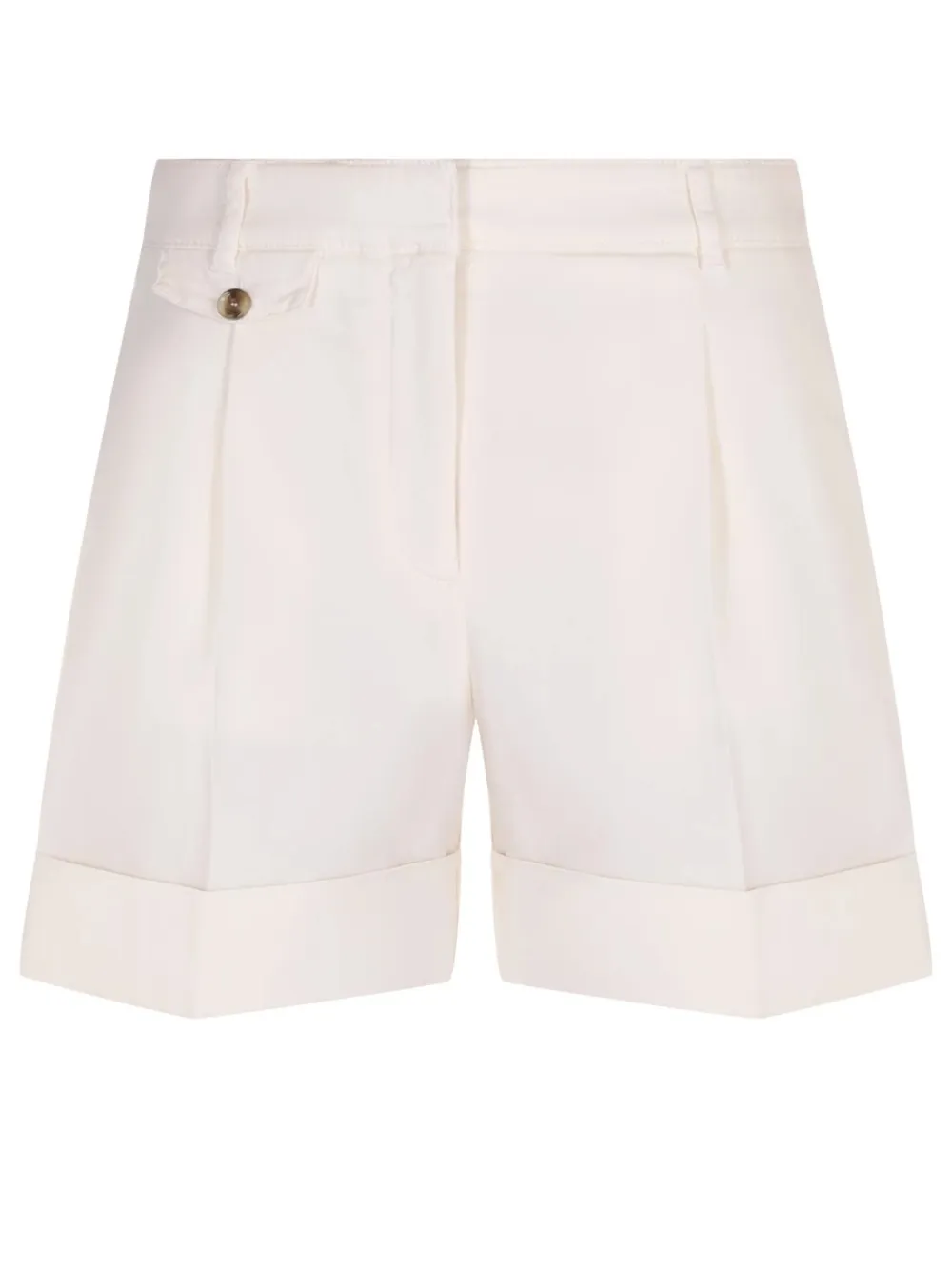 Hugo Boss Pleated-front Cuffed Shorts In White