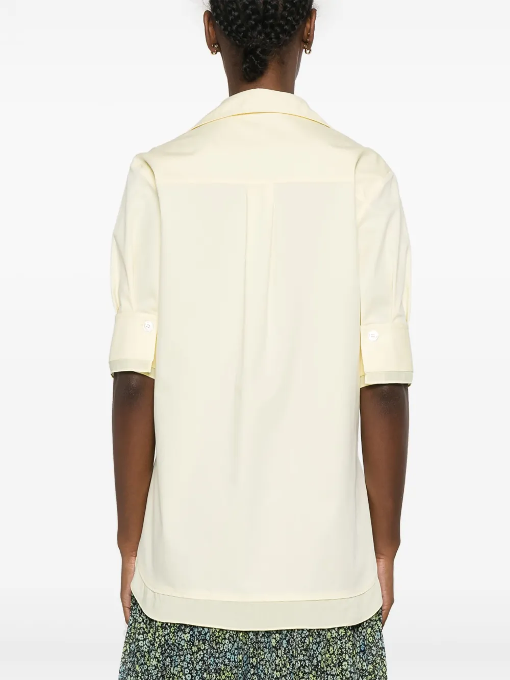 BOSS Blouse met uitgesneden kraag Geel
