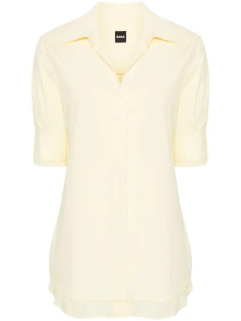 BOSS cutaway-collar cotton-blend shirt