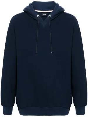 Lacoste logo-patch Fleece Hoodie | Blue | FARFETCH CA