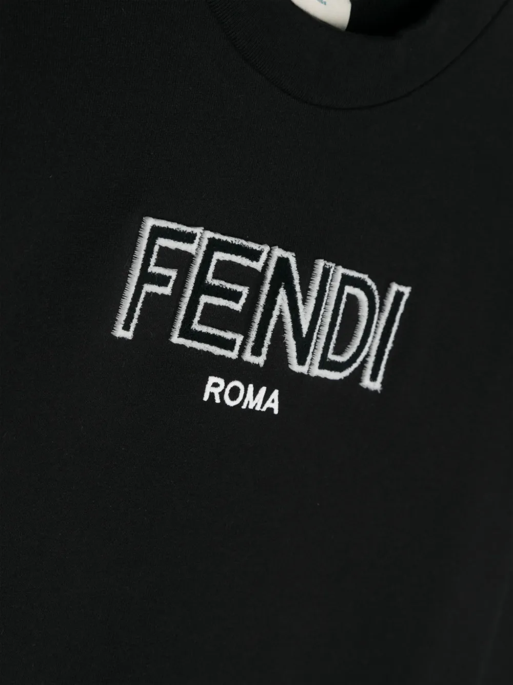 Fendi Kids Katoenen sweater met logo Zwart