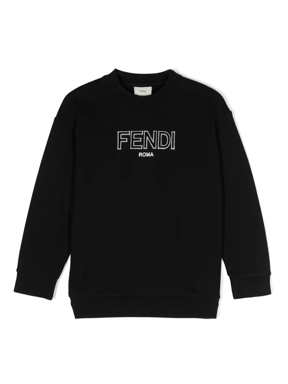 Fendi Kids Katoenen sweater met logo Zwart