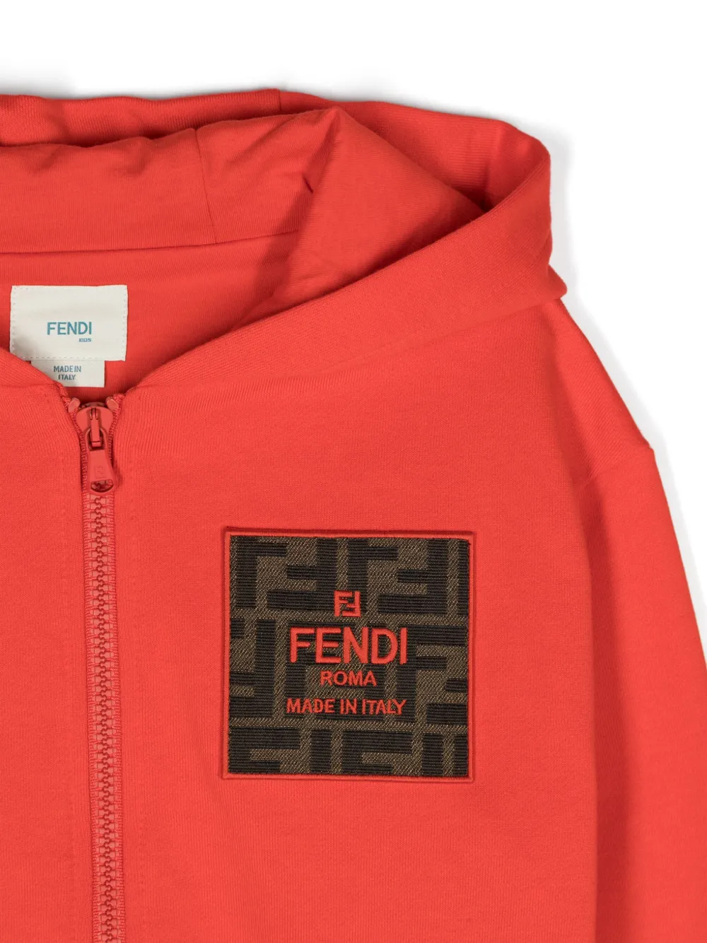 Fendi Kids Hoodie met rits Rood