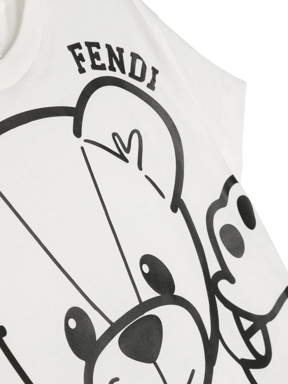 Fendi Kids Katoenen T-shirt met logoprint Wit