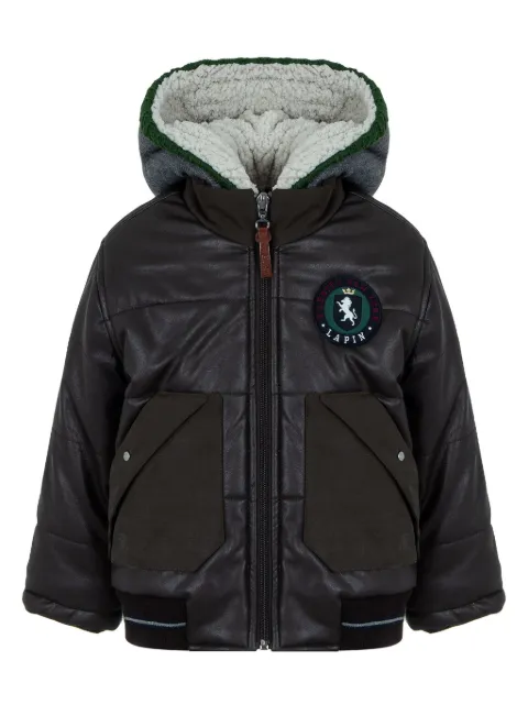 Lapin House logo-patch padded jacket 
