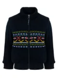 Lapin House patterned intarsia-knit wool cardigan - Blue