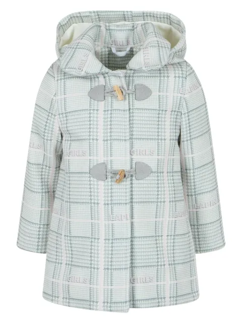 Lapin House plaid hooded organic cotton coat