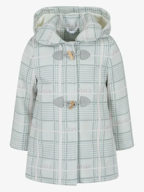 Lapin House plaid hooded organic cotton coat