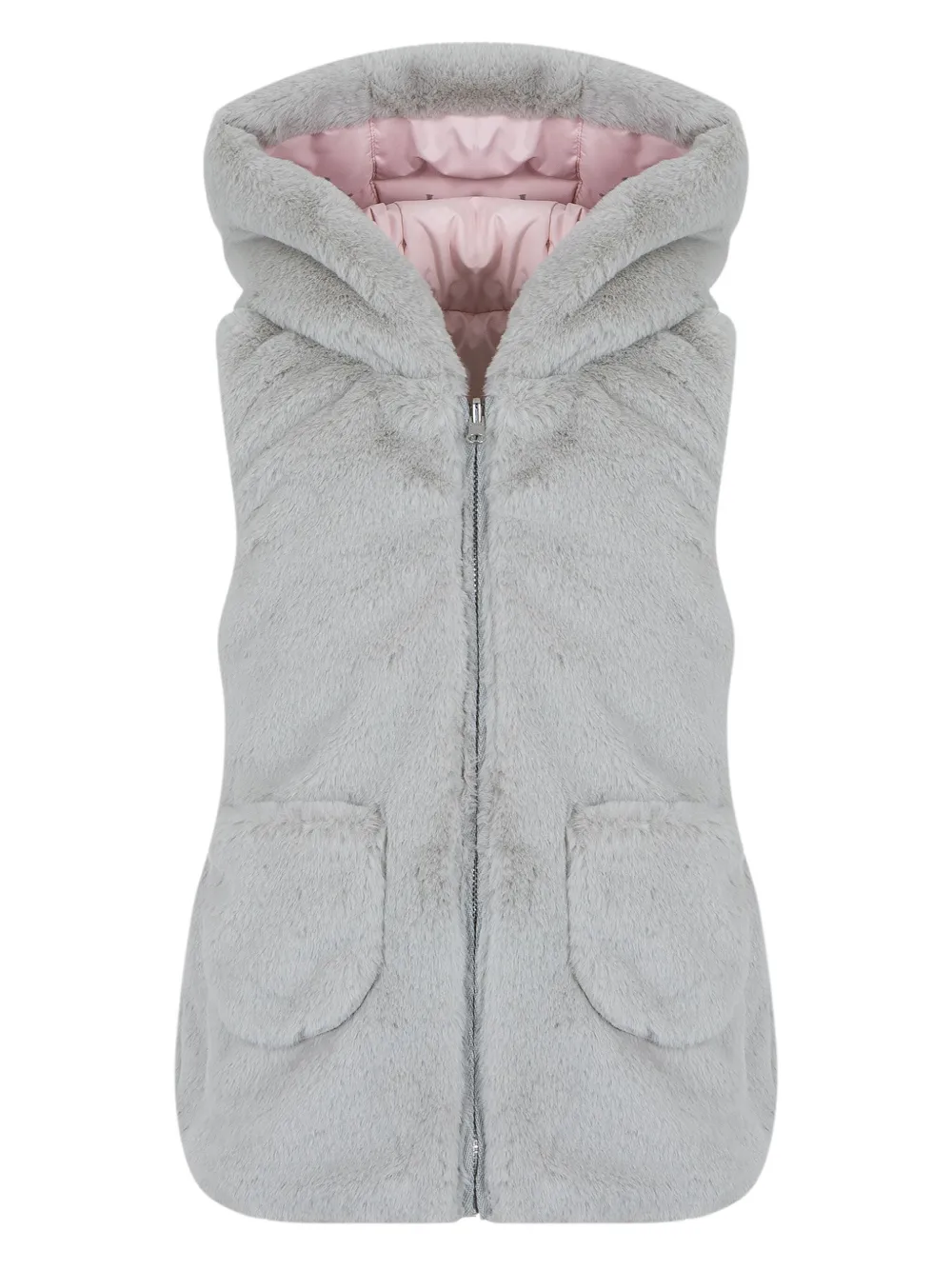 Lapin House Omkeerbaar gilet met logoprint Roze