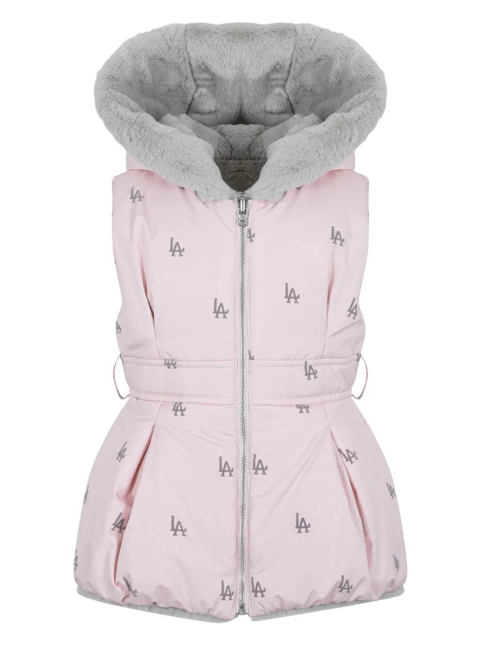 Lapin House Omkeerbaar gilet met logoprint Roze