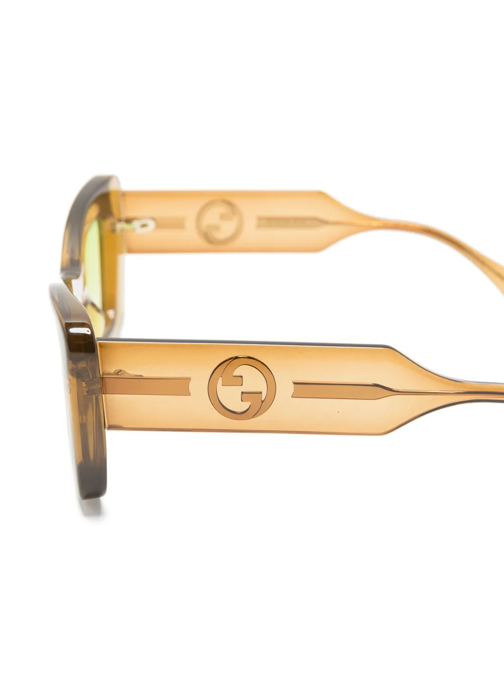 Gucci Eyewear Zonnebril met doorzichtig oversized montuur Bruin