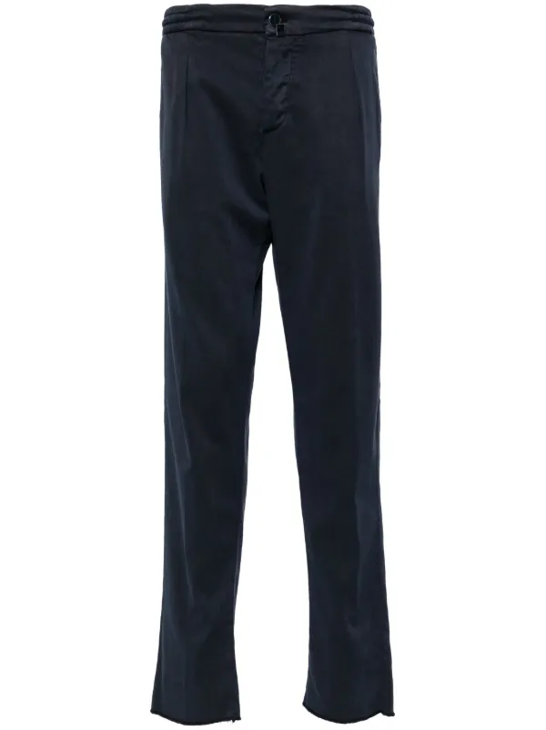 Kiton Pantaloni Affusolati Plissettati Blu FARFETCH IT
