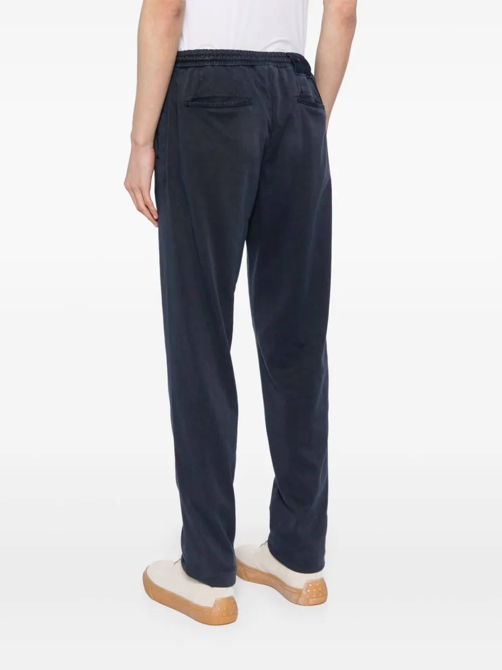 KITON PLEATED TAPERED-LEG TROUSERS