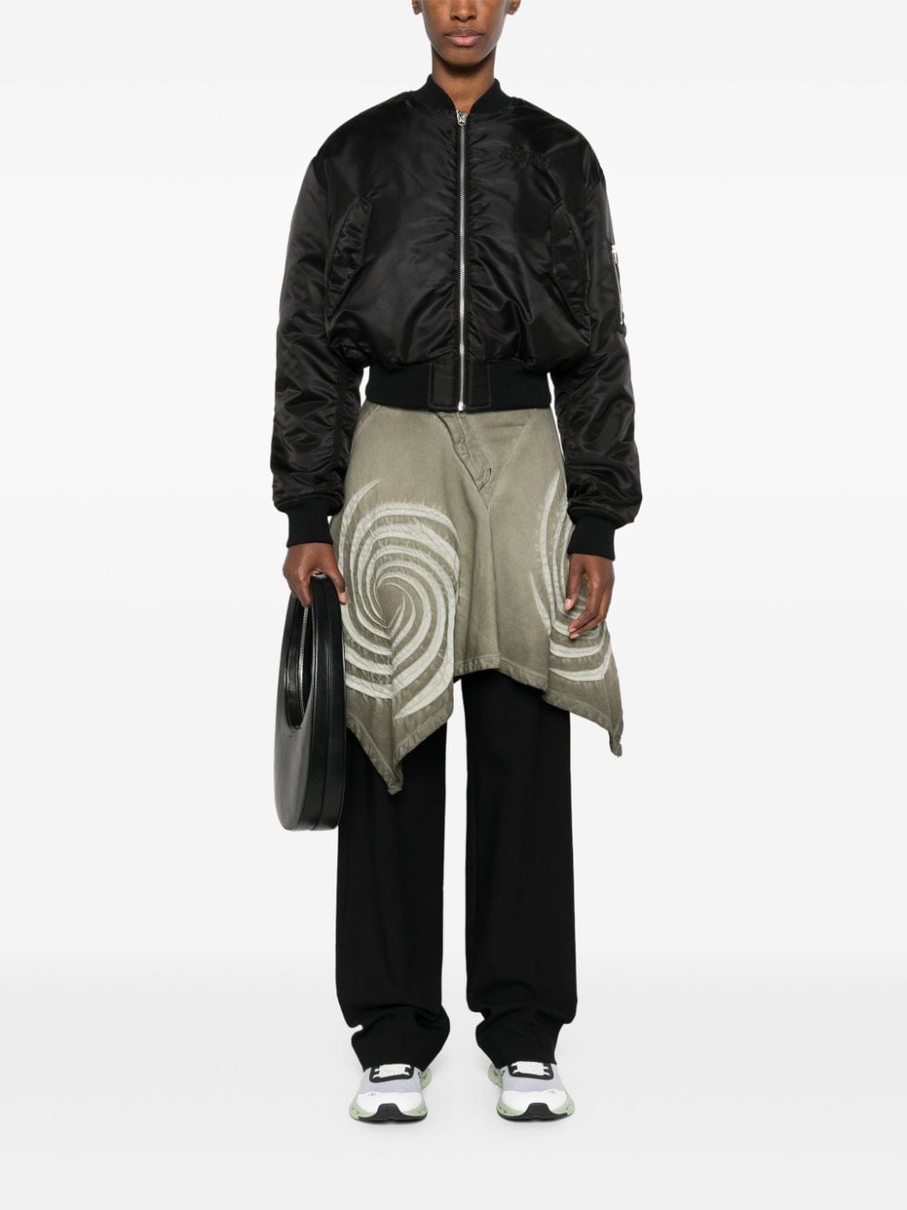 Shop Mm6 Maison Margiela Numbers-motif Zip-up Bomber Jacket In Black