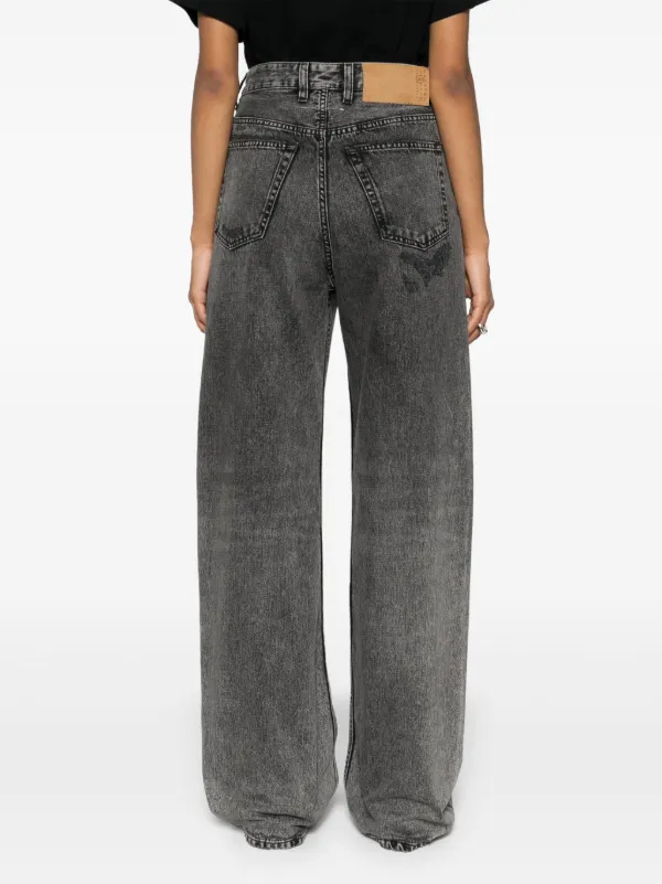 MM6 Maison Margiela numbers-patch Straight Jeans | Black
