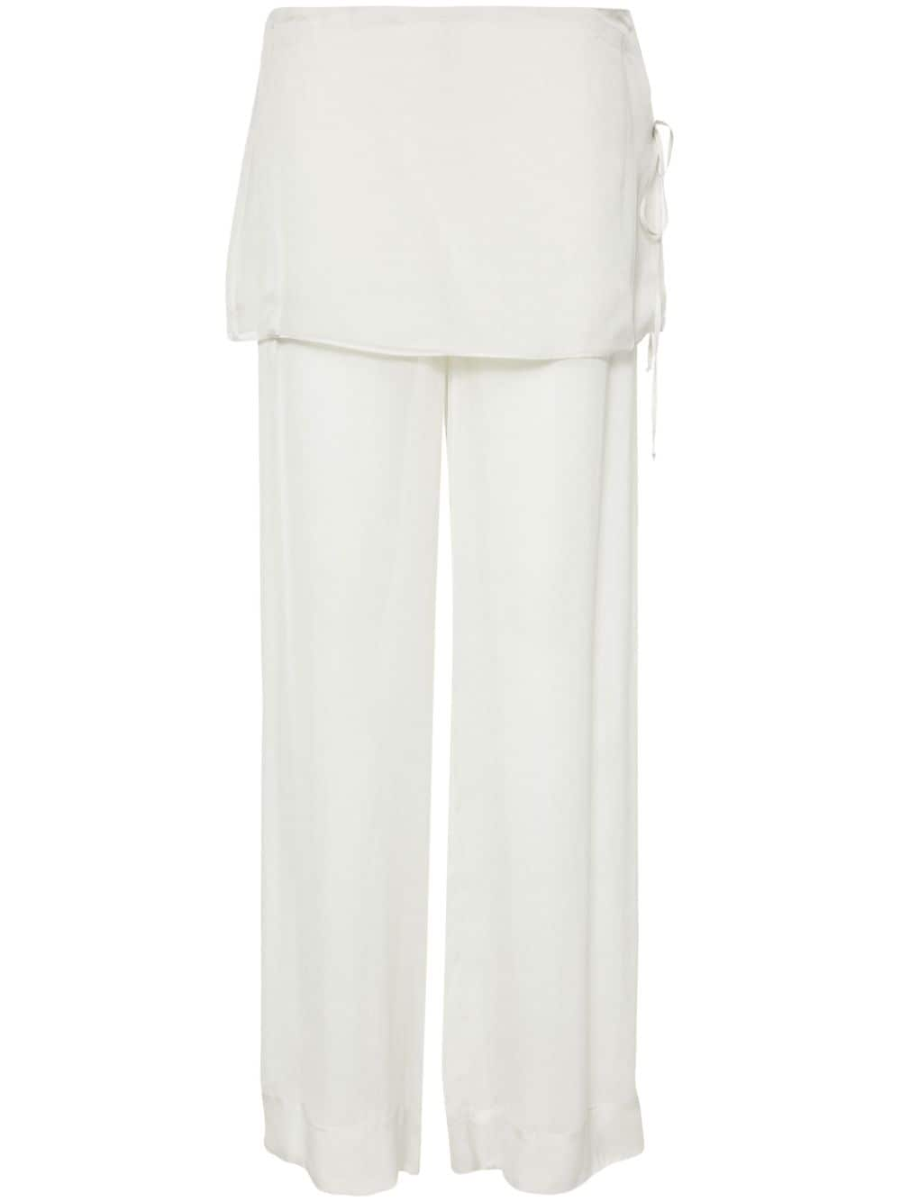 Paloma Wool Layered Silk Palazzo Pants In White