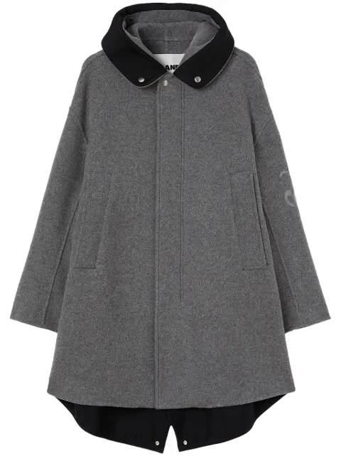Jil Sander parka con capucha y estampado JW