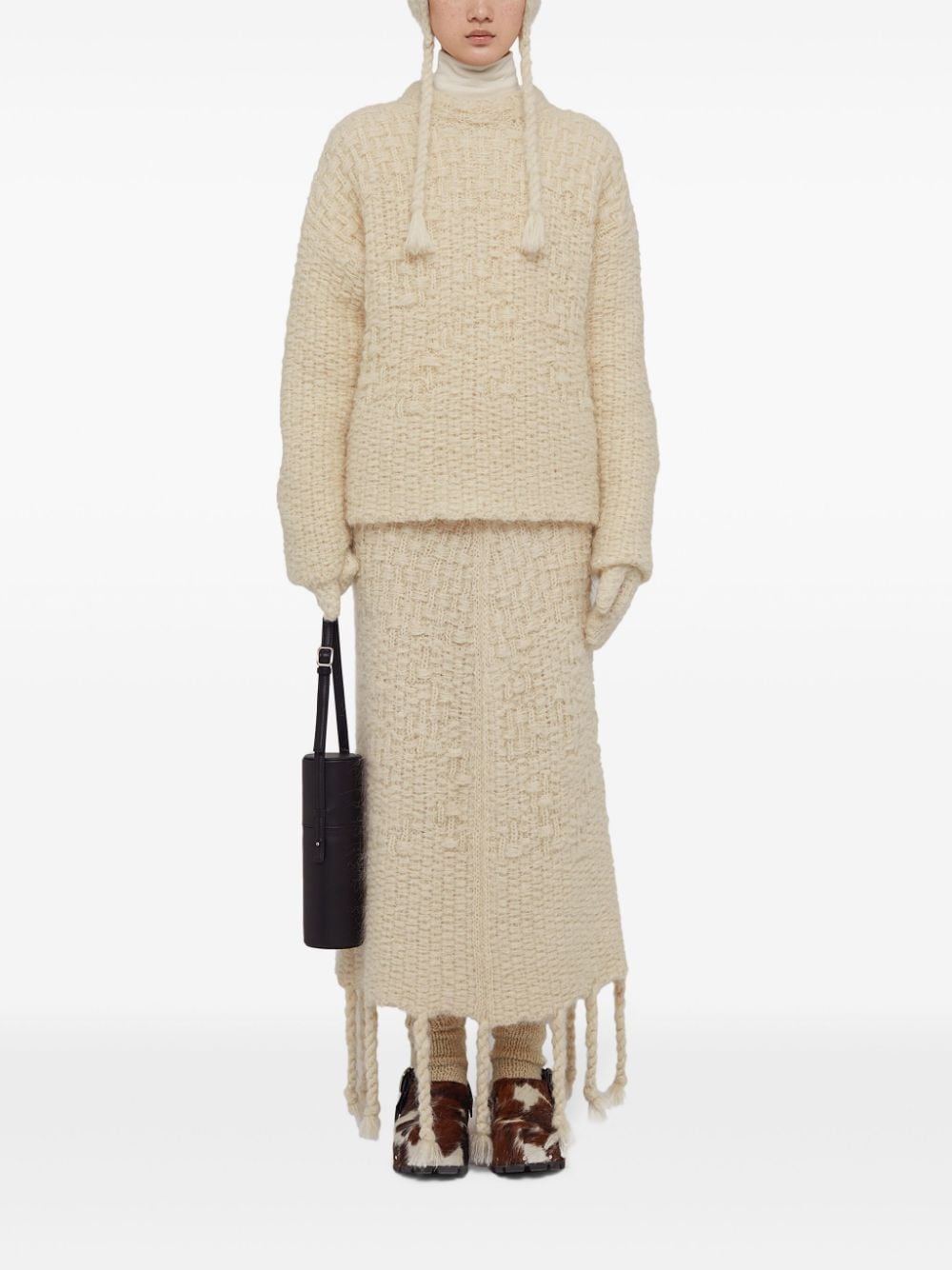 Shop Jil Sander Mock-neck Jumper In White