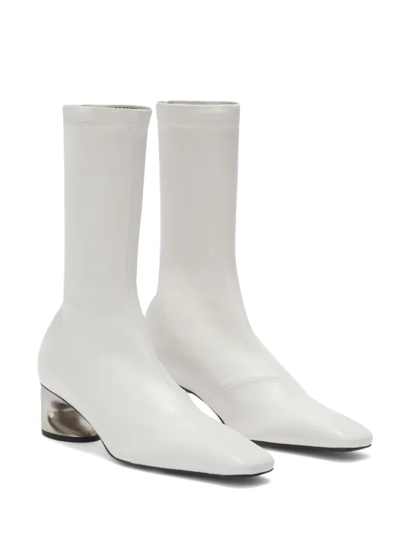 Jil Sander メタルヒール アンクルブーツ | ホワイト | FARFETCH JP