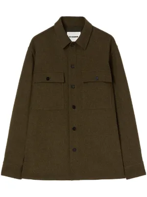 Jil Sander virgin-wool Shirt | Grey | FARFETCH MY