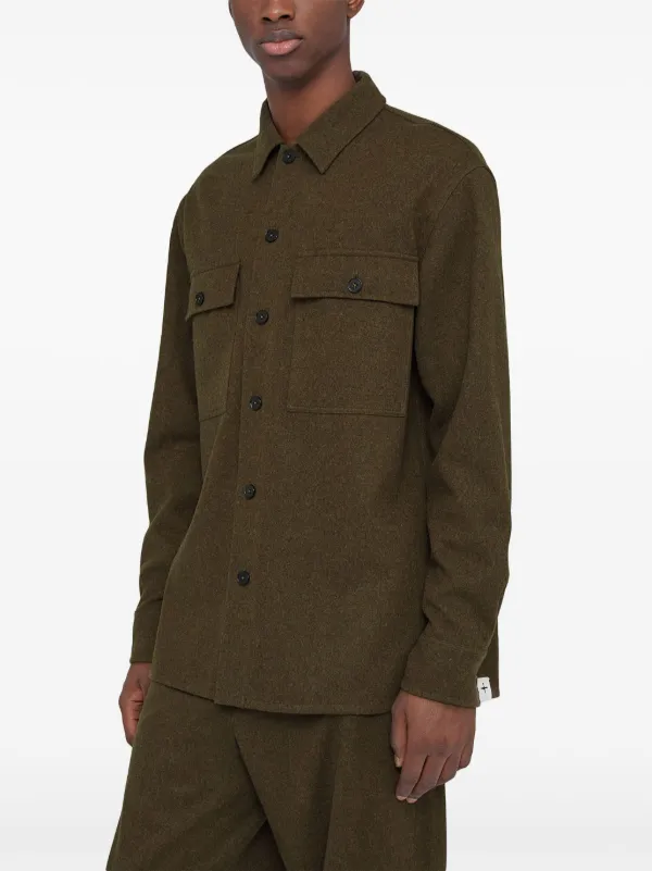 Jil Sander drop-shoulder Flannel Shirt | Brown | FARFETCH ZA