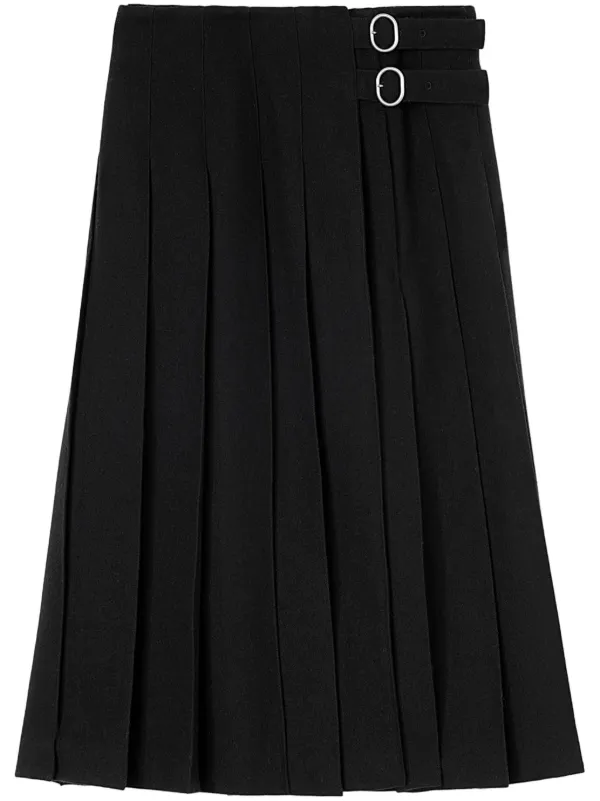 Jil Sander high waist Pleated Midi Skirt Black FARFETCH CA