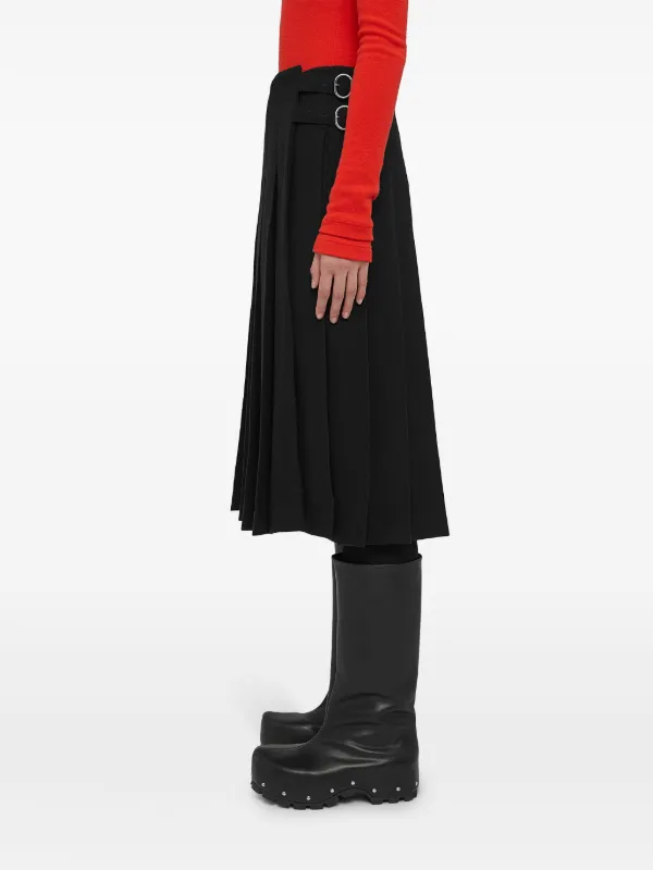 スカート JIL SANDER Women Mid Skirts J02MA0328J14795 001 BLACK Jil Sander Embroidered Midi Skirt - Bergdorf Goodman