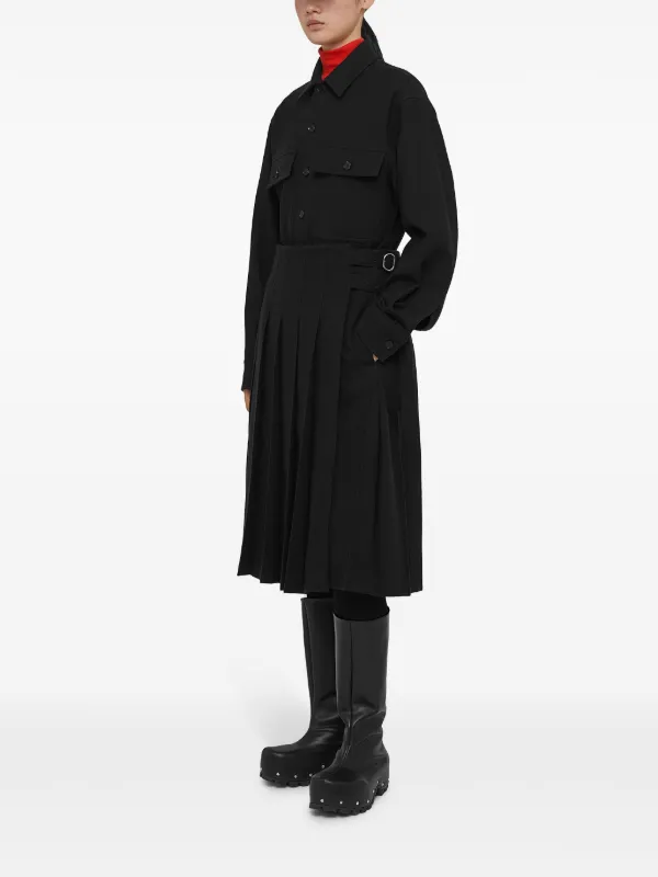 Jil Sander high-waist Pleated Midi Skirt | Black | FARFETCH