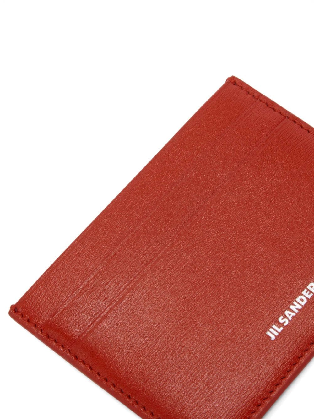 Shop Jil Sander Calf Leather Card Holder In Red