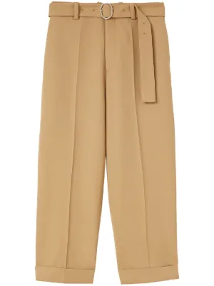 Jil Sander elasticated-waist Tapered Trousers | Brown | FARFETCH