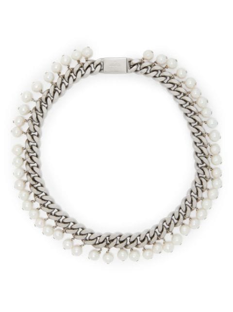 Jil Sander freshwater pearl chain necklace 