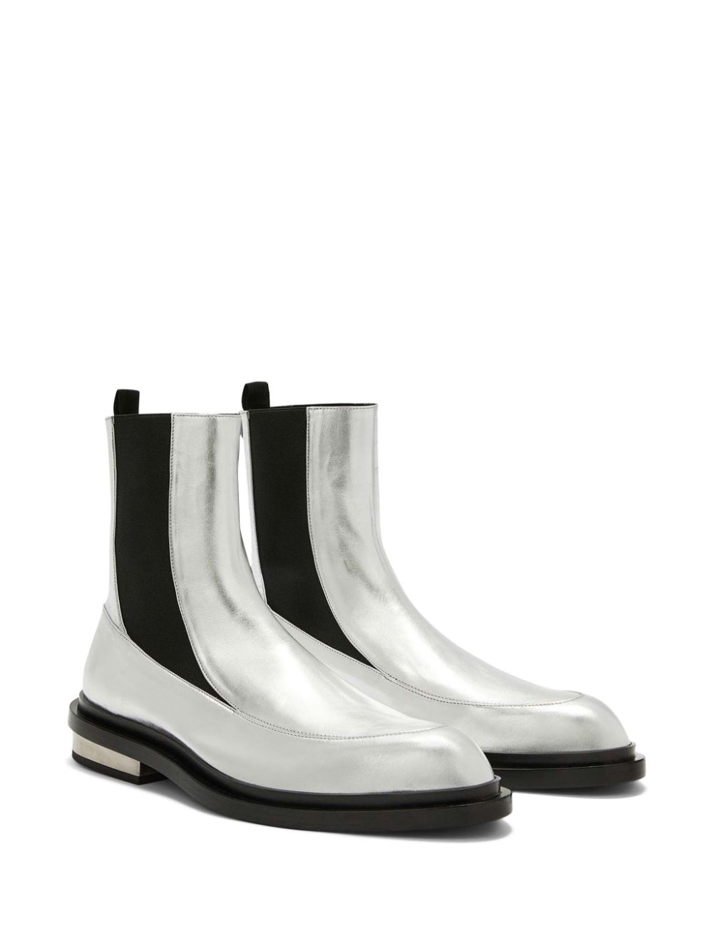 Shop Jil Sander Leather Chelsea Ankle Boots In Grau