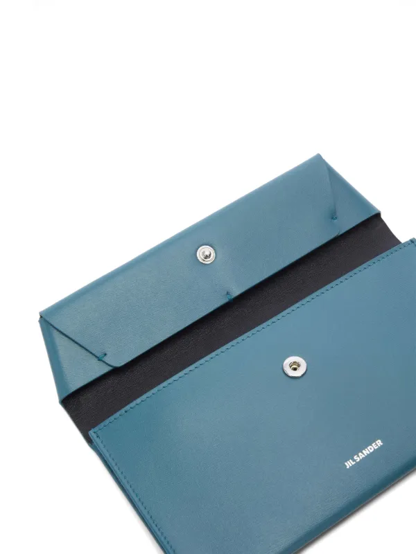 小物 JIL SANDER LEATHER LOGO WALLET Jil Sander logo-stamp Leather Wallet | Blue | FARFETCH