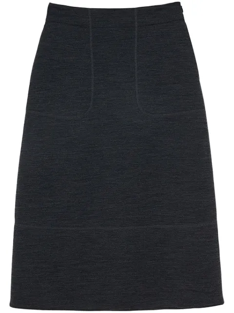 Jil Sander wool A-line midi skirt