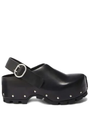 Jil Sander スタッズ レザークロッグサンダル | ブラック | FARFETCH JP
