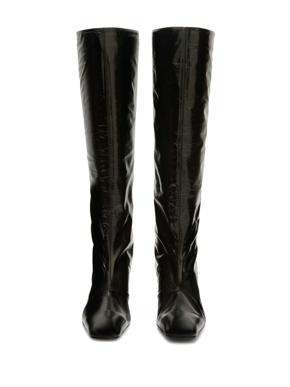 Jil Sander metal-heel Leather Knee Boots | Black | FARFETCH