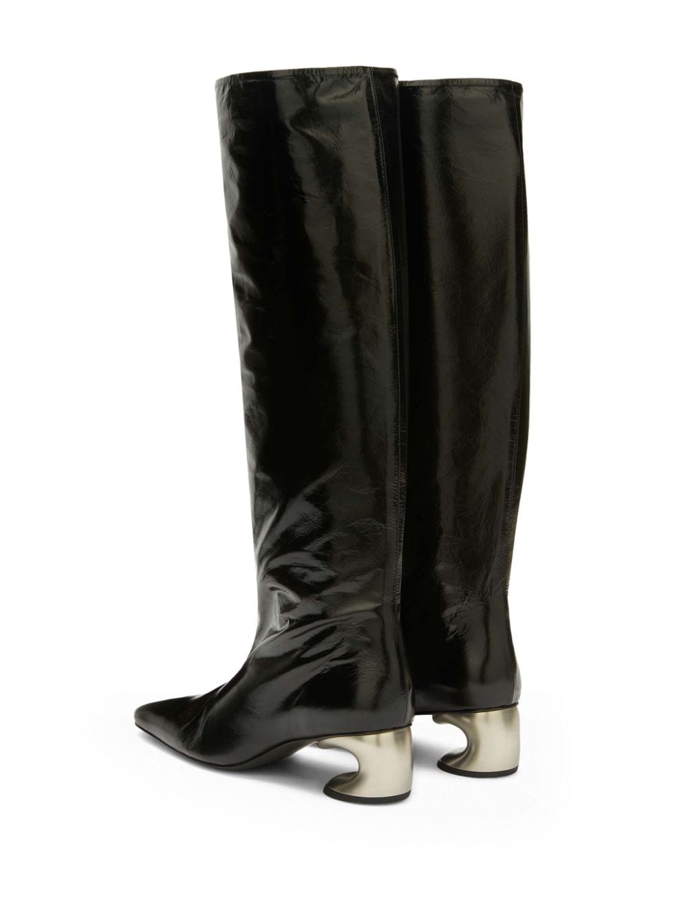 Jil Sander metal-heel leather knee boots Black